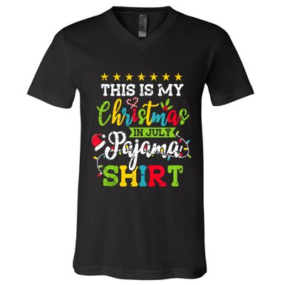 This Is My Christmas In July Pajama Hawaiian Summer Tank Top V-Neck T-Shirt