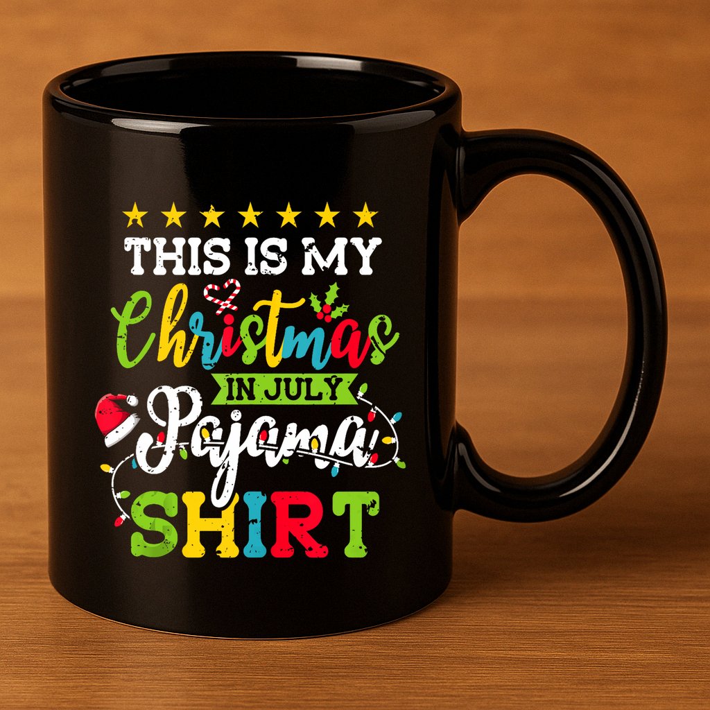 This Is My Christmas In July Pajama Hawaiian Summer Tank Top 11oz C Handle Ceramic Mug