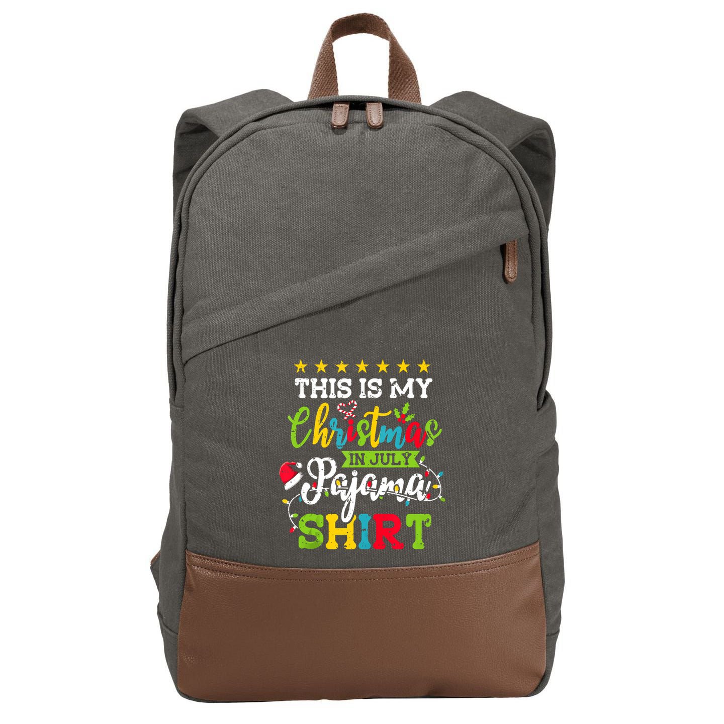 This Is My Christmas In July Pajama Hawaiian Summer Tank Top Cotton Canvas Backpack
