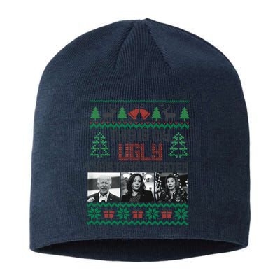 This Is My Ugly Christmas Sweater Funny Anti Biden FJB Sustainable Beanie