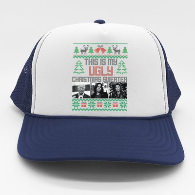 This Is My Ugly Christmas Sweater Funny Anti Biden FJB Trucker Hat