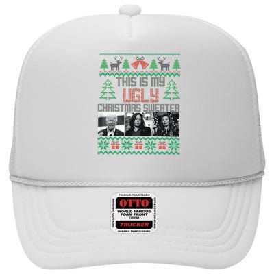 This Is My Ugly Christmas Sweater Funny Anti Biden FJB High Crown Mesh Back Trucker Hat