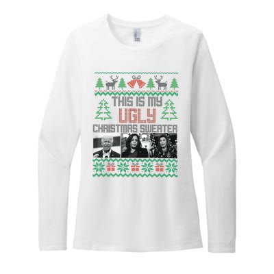 This Is My Ugly Christmas Sweater Funny Anti Biden FJB Womens CVC Long Sleeve Shirt