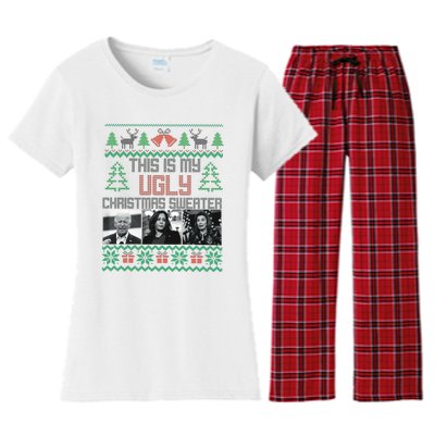 This Is My Ugly Christmas Sweater Funny Anti Biden FJB Women's Flannel Pajama Set