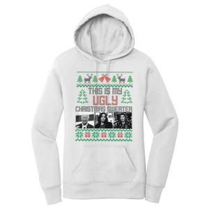 This Is My Ugly Christmas Sweater Funny Anti Biden FJB Women's Pullover Hoodie