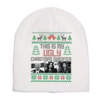 This Is My Ugly Christmas Sweater Funny Anti Biden FJB Short Acrylic Beanie