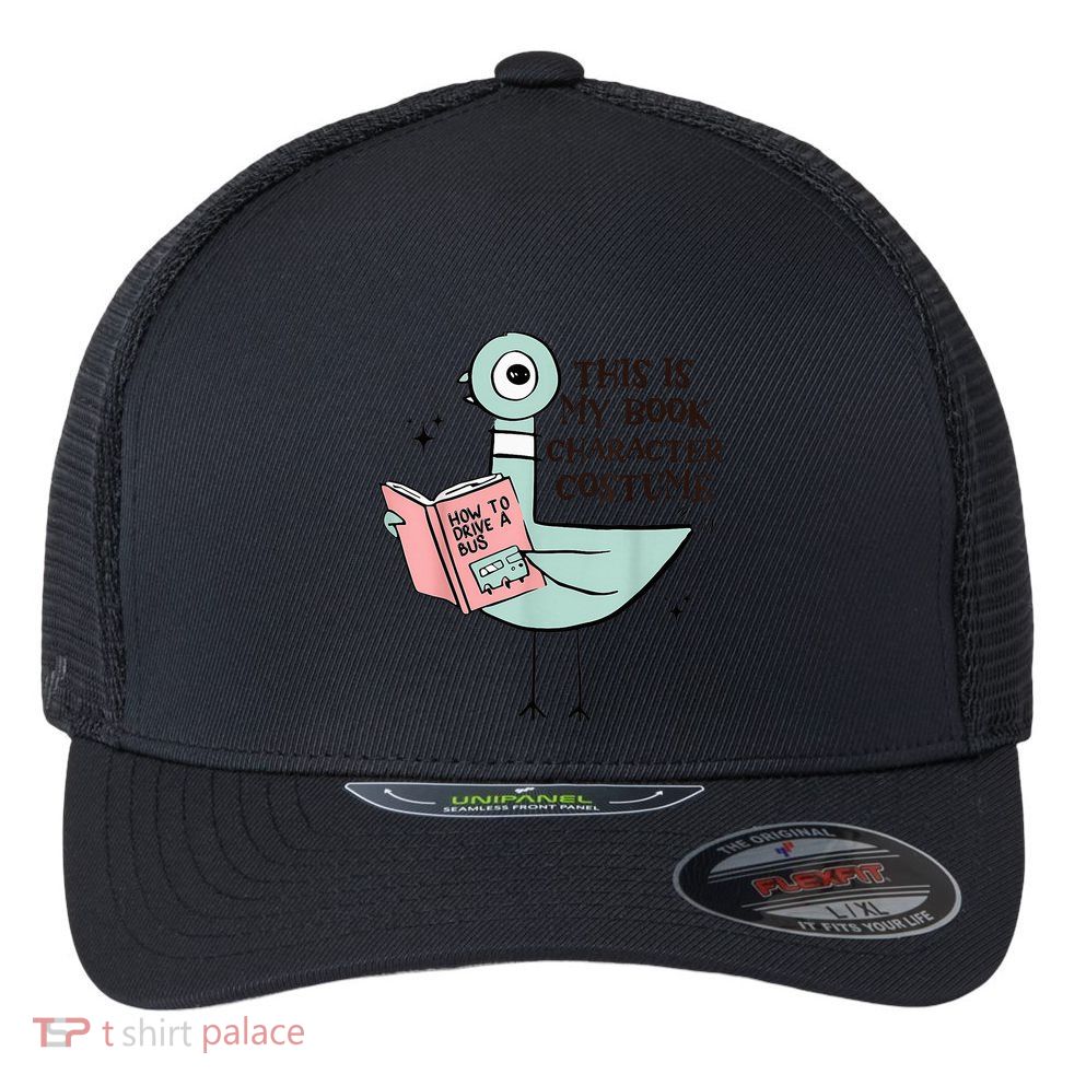 This Is My Book Character Costume Pigeon Reading Flexfit Unipanel Trucker Cap