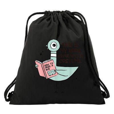 This Is My Book Character Costume Pigeon Reading Drawstring Bag