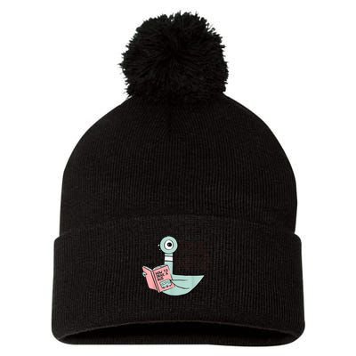 This Is My Book Character Costume Pigeon Reading Pom Pom 12in Knit Beanie