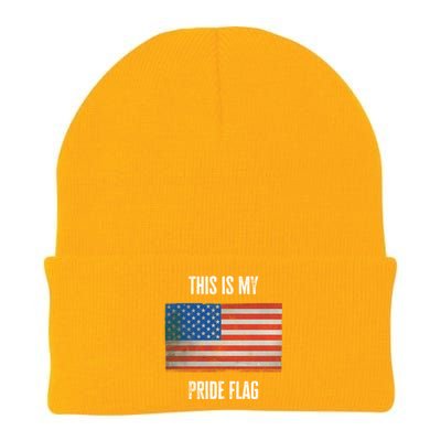 This Is My Pride American Flag Usa 4th July Day Independence Gift Knit Cap Winter Beanie