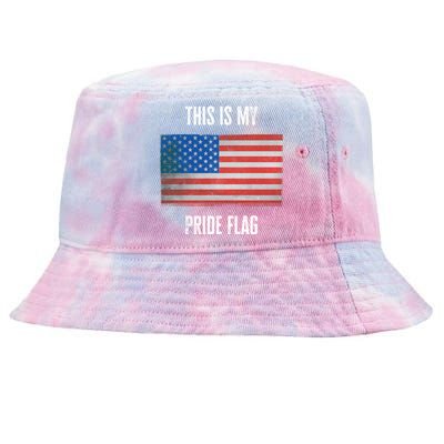 This Is My Pride American Flag Usa 4th July Day Independence Gift Tie-Dyed Bucket Hat