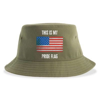 This Is My Pride American Flag Usa 4th July Day Independence Gift Sustainable Bucket Hat