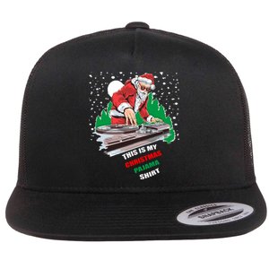 This Is My Christmas Pajama Dj Funny Merry Xmas Tees Flat Bill Trucker Hat