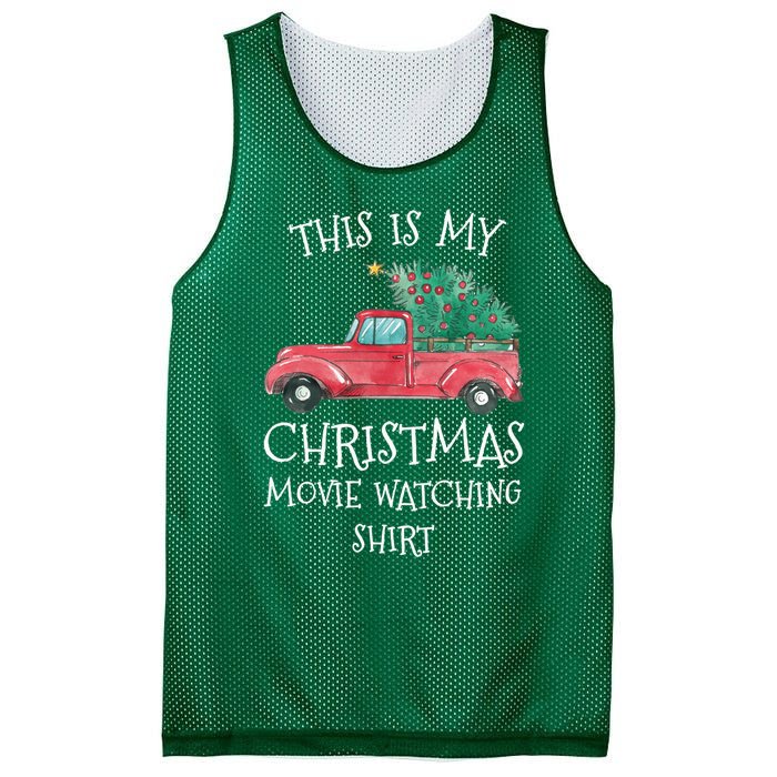 This Is My Christmas Movie Watching With Vintage Truck Mesh Reversible Basketball Jersey Tank