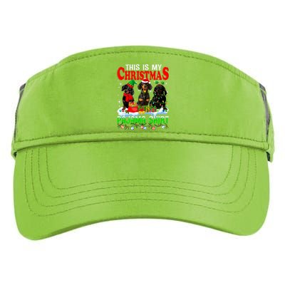 This Is My Christmas Pajama Funny Dachshund Dog Lover Adult Drive Performance Visor