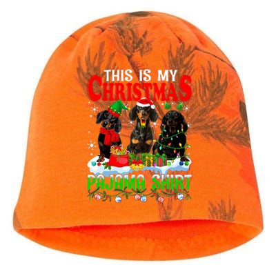 This Is My Christmas Pajama Funny Dachshund Dog Lover Kati - Camo Knit Beanie