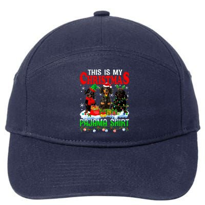 This Is My Christmas Pajama Funny Dachshund Dog Lover 7-Panel Snapback Hat