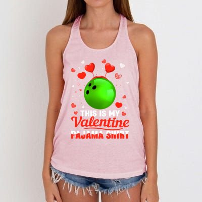 This Is My Valentine Pajama Great Gift Headband Bowling Players Meaningful Gift Women's Knotted Racerback Tank