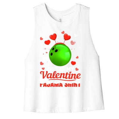 This Is My Valentine Pajama Great Gift Headband Bowling Players Meaningful Gift Women's Racerback Cropped Tank