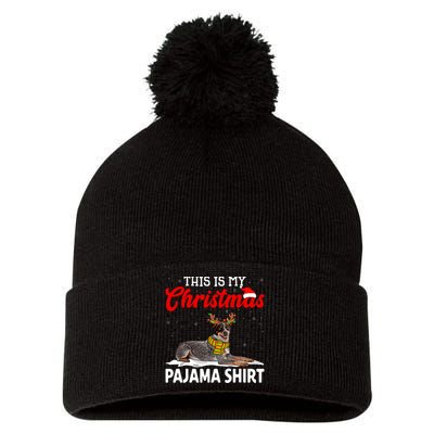 This Is My Christmas Pajama Australian Cattle Dog Pom Pom 12in Knit Beanie