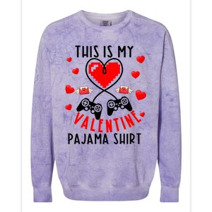 This Is My Valentine Pajama Gift Video Game Lover Valentine Gift Colorblast Crewneck Sweatshirt