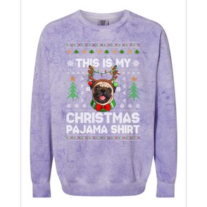 This Is My Christmas Pajama Gift Dog Lover Pug Christmas Gift Colorblast Crewneck Sweatshirt