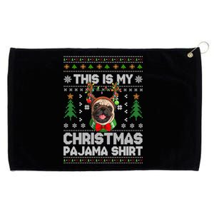 This Is My Christmas Pajama Gift Dog Lover Pug Christmas Gift Grommeted Golf Towel