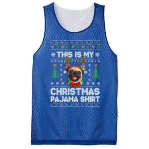 This Is My Christmas Pajama Gift Dog Lover Pug Christmas Gift Mesh Reversible Basketball Jersey Tank