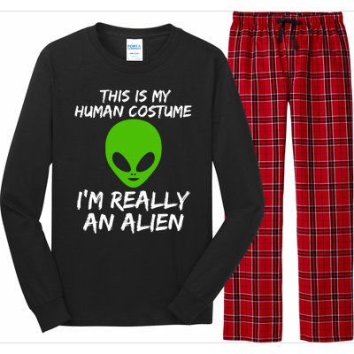 This Is My Human Costume I'm Really An Alien Long Sleeve Pajama Set