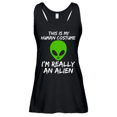 This Is My Human Costume I'm Really An Alien Ladies Essential Flowy Tank