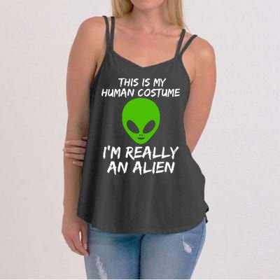 This Is My Human Costume I'm Really An Alien Women's Strappy Tank