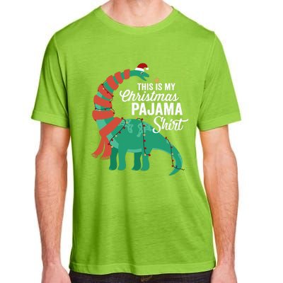 This Is My Christmas Pajama Dinosaur Brontosaurus Xmas Long Sleeve Adult ChromaSoft Performance T-Shirt