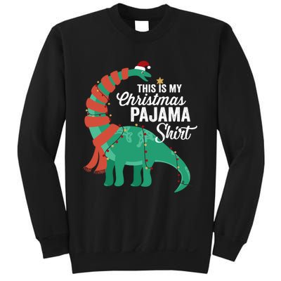 This Is My Christmas Pajama Dinosaur Brontosaurus Xmas Long Sleeve Sweatshirt