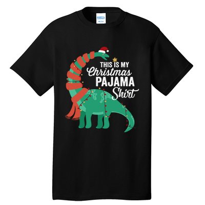 This Is My Christmas Pajama Dinosaur Brontosaurus Xmas Long Sleeve Tall T-Shirt