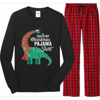 This Is My Christmas Pajama Dinosaur Brontosaurus Xmas Long Sleeve Long Sleeve Pajama Set