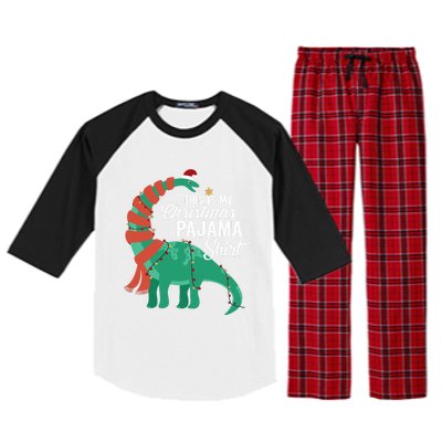 This Is My Christmas Pajama Dinosaur Brontosaurus Xmas Long Sleeve Raglan Sleeve Pajama Set