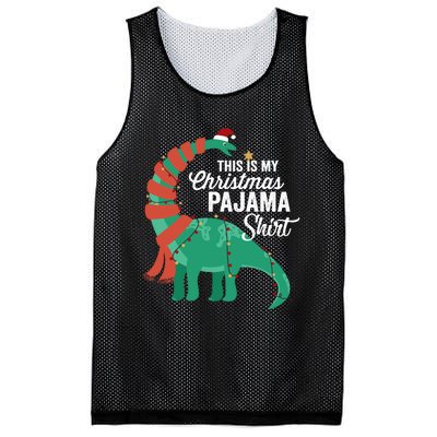 This Is My Christmas Pajama Dinosaur Brontosaurus Xmas Long Sleeve Mesh Reversible Basketball Jersey Tank