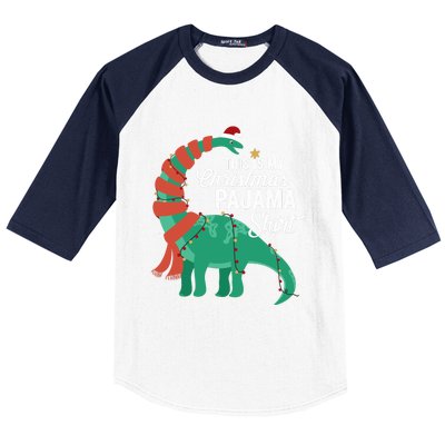 This Is My Christmas Pajama Dinosaur Brontosaurus Xmas Long Sleeve Baseball Sleeve Shirt