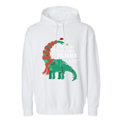 This Is My Christmas Pajama Dinosaur Brontosaurus Xmas Long Sleeve Garment-Dyed Fleece Hoodie