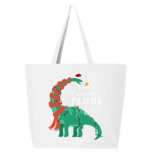 This Is My Christmas Pajama Dinosaur Brontosaurus Xmas Long Sleeve 25L Jumbo Tote