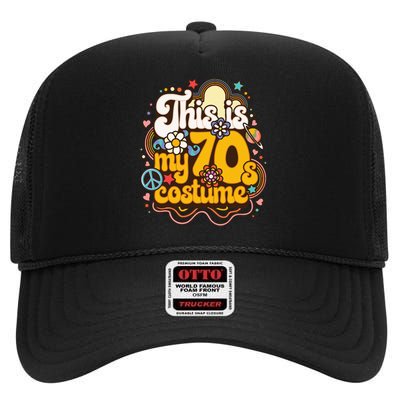 This Is My 70s Costume Theme Party Hippie Retro Friends High Crown Mesh Back Trucker Hat