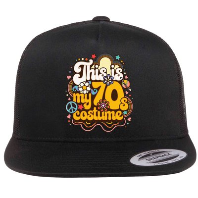 This Is My 70s Costume Theme Party Hippie Retro Friends Flat Bill Trucker Hat