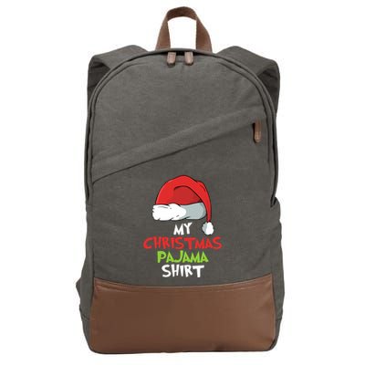 This Is My Christmas Pajama Family Matching Xmas Gift Cotton Canvas Backpack