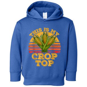 This Is My Crop Top Funny Farmer Farming Corn Lover Retro Toddler Hoodie