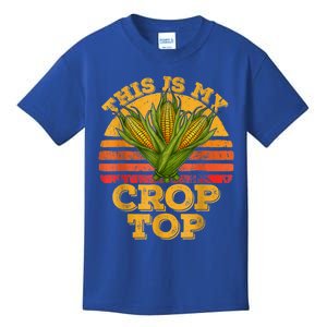 This Is My Crop Top Funny Farmer Farming Corn Lover Retro Kids T-Shirt