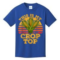 This Is My Crop Top Funny Farmer Farming Corn Lover Retro Kids T-Shirt