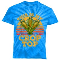 This Is My Crop Top Funny Farmer Farming Corn Lover Retro Kids Tie-Dye T-Shirt