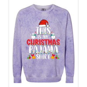 This Is My Christmas Pajama Xmas Family Christmas 2024 Colorblast Crewneck Sweatshirt