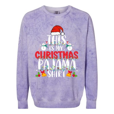 This Is My Christmas Pajama Xmas Family Christmas 2024 Colorblast Crewneck Sweatshirt