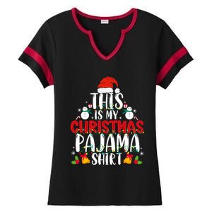 This Is My Christmas Pajama Xmas Family Christmas 2024 Ladies Halftime Notch Neck Tee